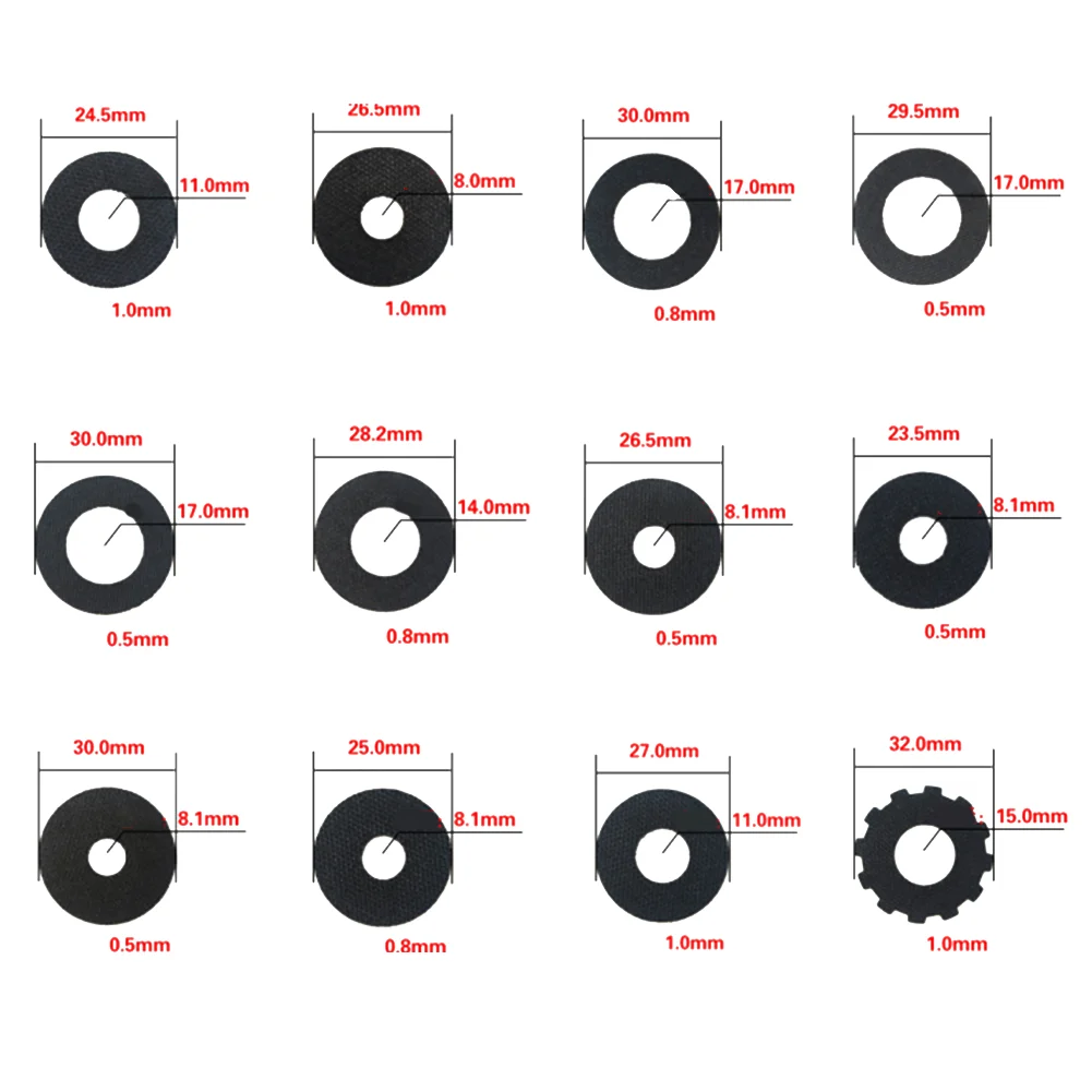 1pc Fishing Reel Brake Pads Multi Size Carbon Fiber Unloading Gasket Brake Pads 0.5mm-1mm For Revo For TATULA Repair Accessories