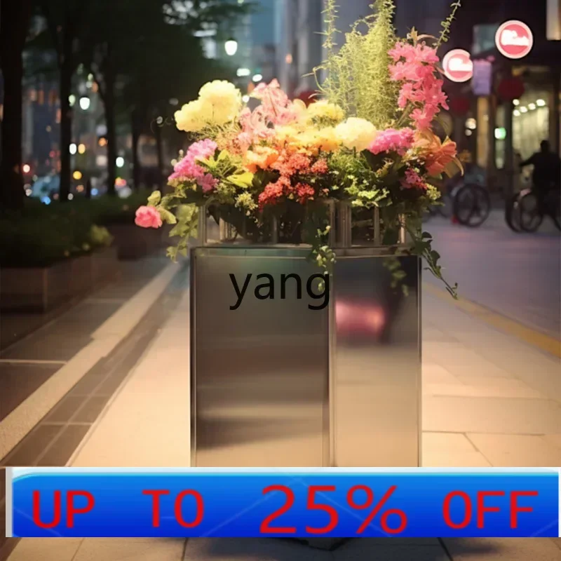 cx  commercial street restaurant outer pendulum partition flower box combination stainless steel pedestrian street community