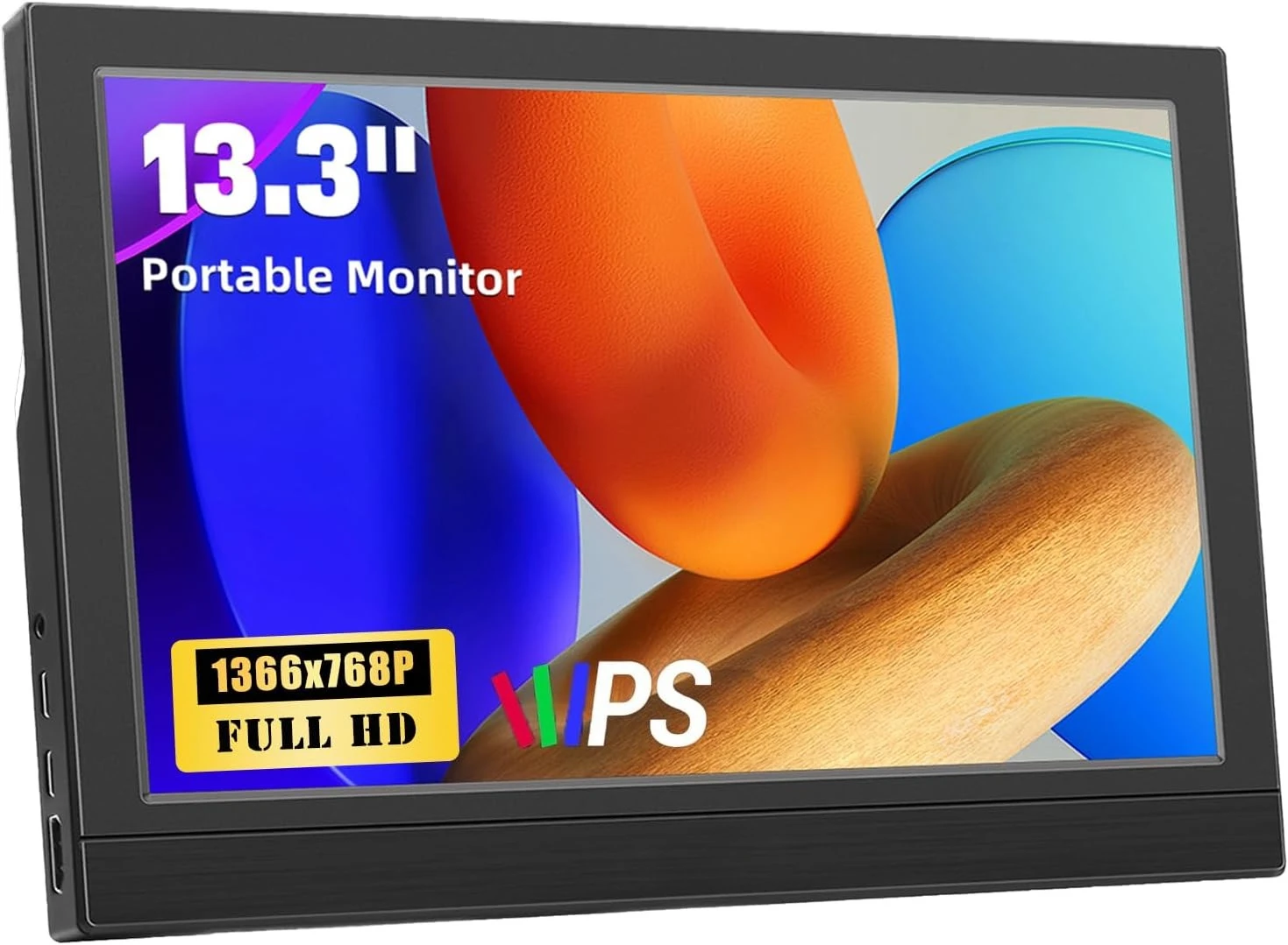 Monitor Portátil LED de 13.3 Pulgadas, Monitor Externo con USB C, HDMI, Altavoces Integrados, Segunda Pantalla para Laptop, Teléfono, Mac, PC, PS4, Xbox