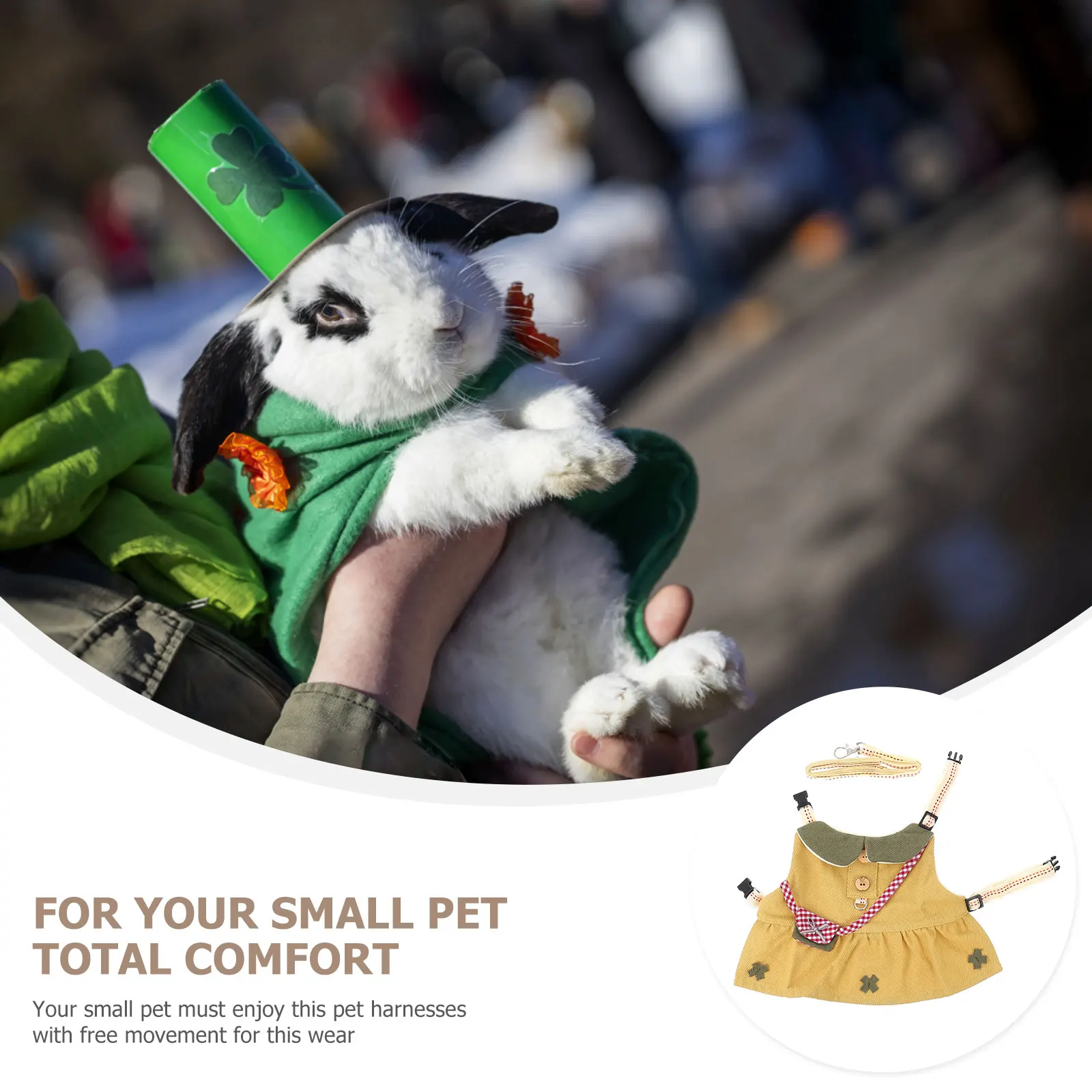 

Small Animal Clothes Adjustable Cotton Vest Pet Leash Harness Rabbit Hamster Lightweight Durable Comfortable Safe