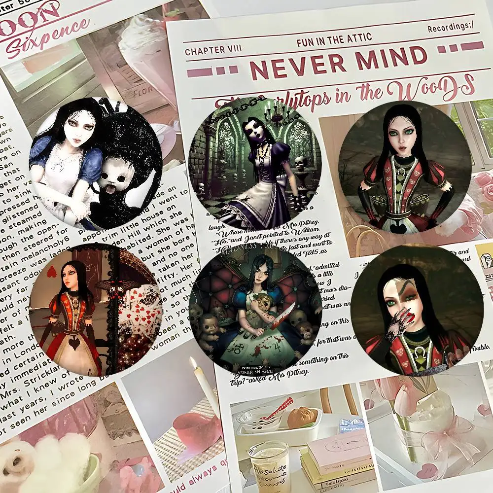 Alice Madness Returns Cover Brooches Funny Meme Badge Fashion Jewelry Gifts