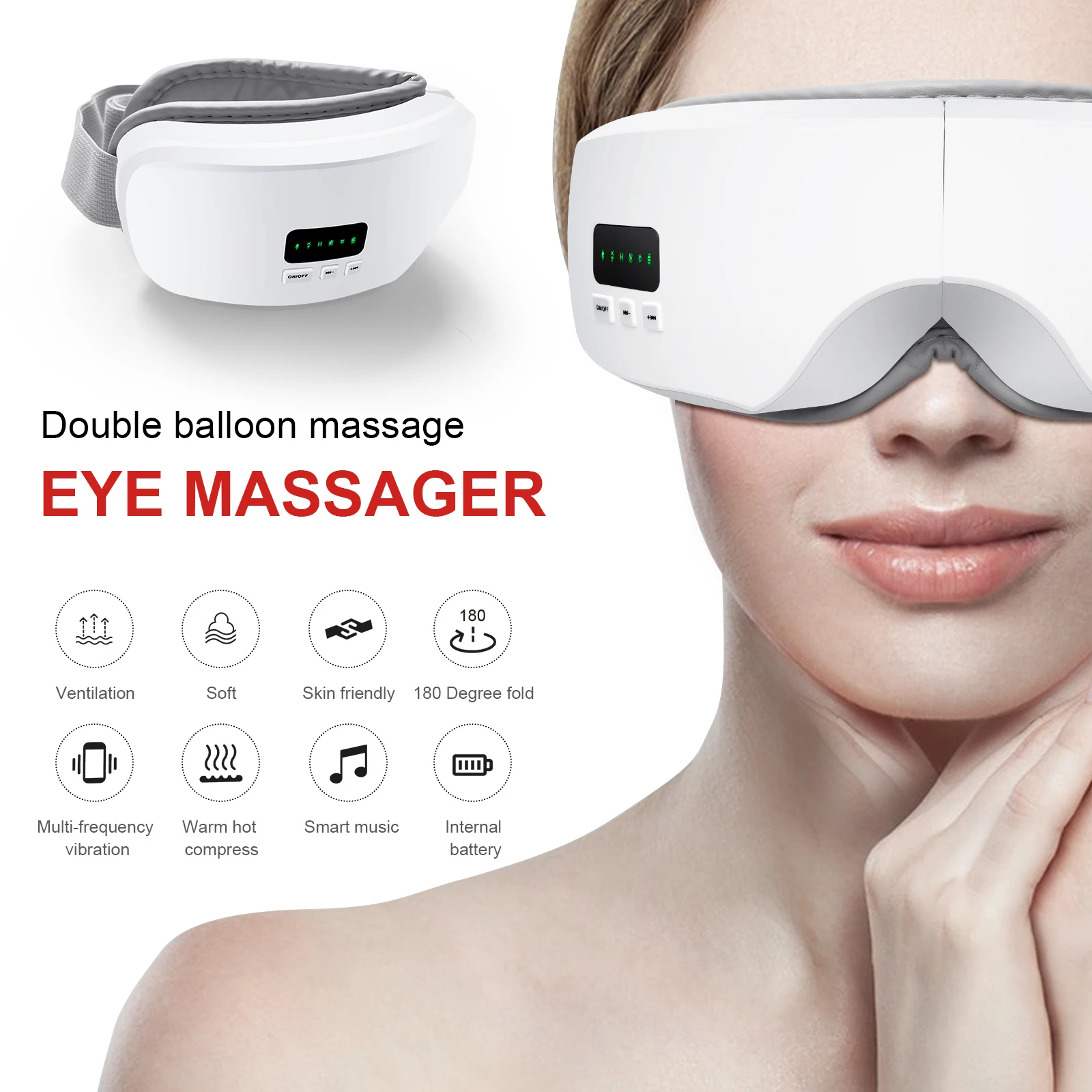 HAIZHIHUI Intelligent Steam Eye Mask Eye Protector Bluetooth connectivity relieves eye fatigue and relieve stress