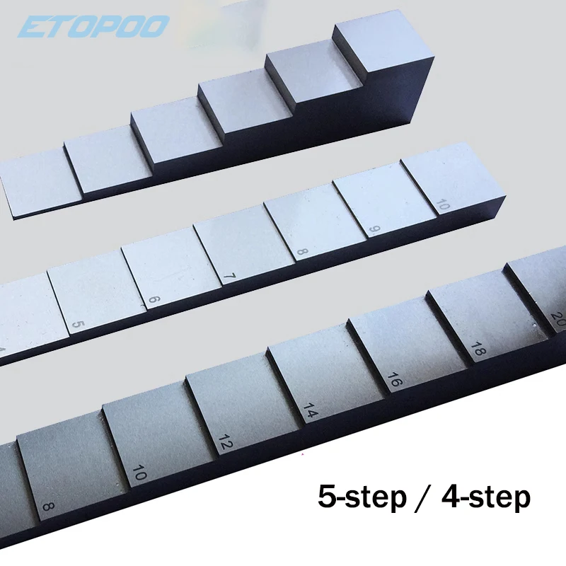 5 Step Test Calibration Block 4 Step Wedge for Thickness and Linearity Calibration for Ultrasonic Thickness Gauge in NDT Testing