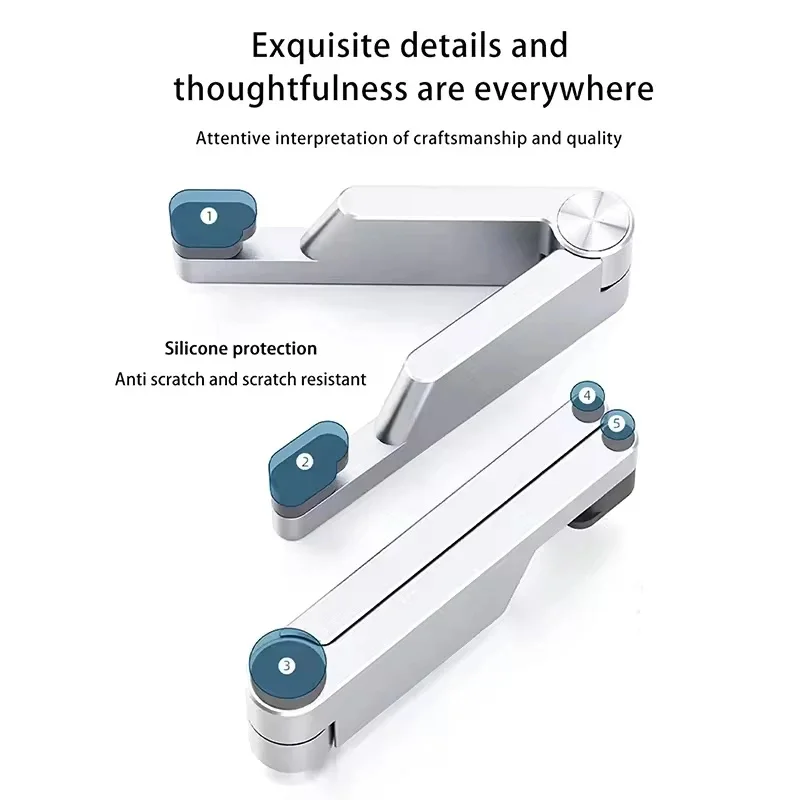 Aluminum Portable Universal Phone Holder Mini Size Folding Desk Mount Bracket V Mobile Phone Cradle Foldable Stand for Cellphone view 4