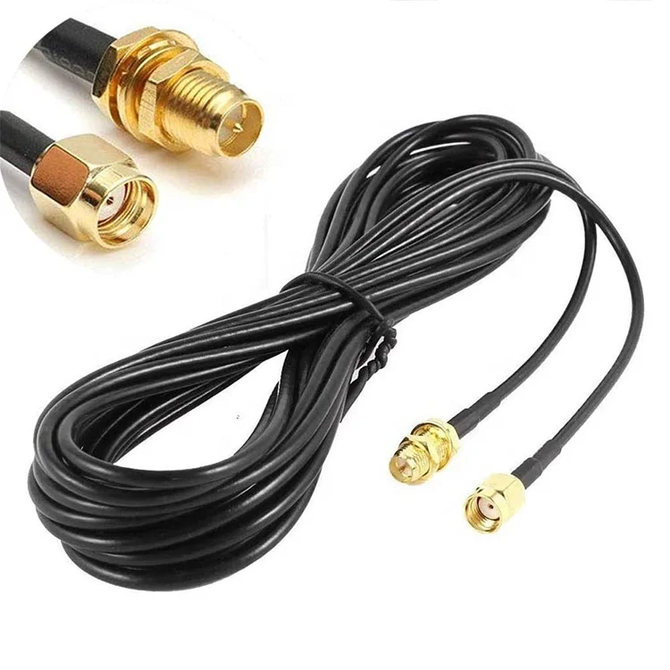 3pcs RG174 Coaxial RP SMA Male to RP SMA Female Antenna Extension Cable for Wifi Router Security Camera
