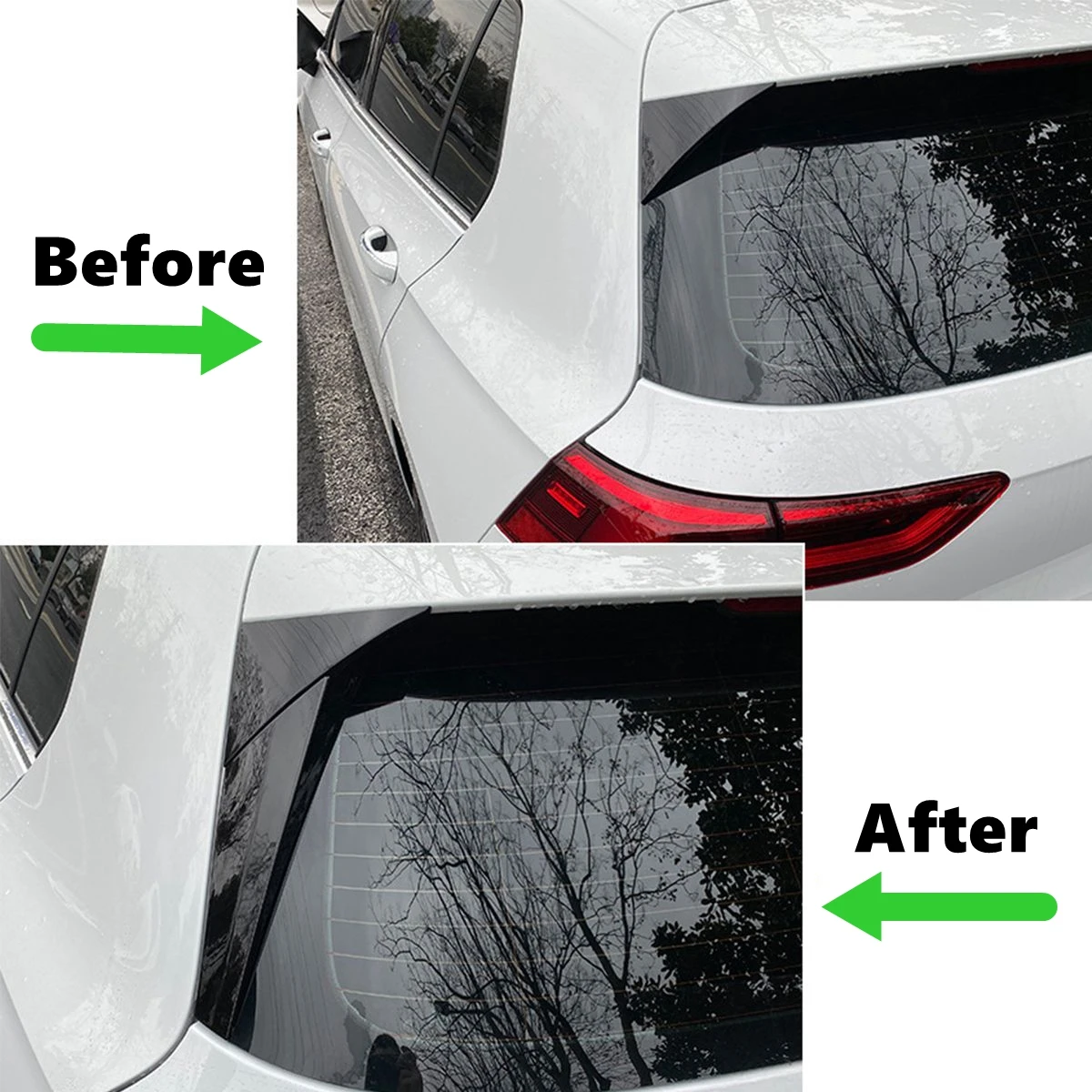 Rear Window Spoiler Side Wing Cover Splitters ABS Glossy Black Body Kit For Volkswagen Golf 8 MK8 2020 2021 2022