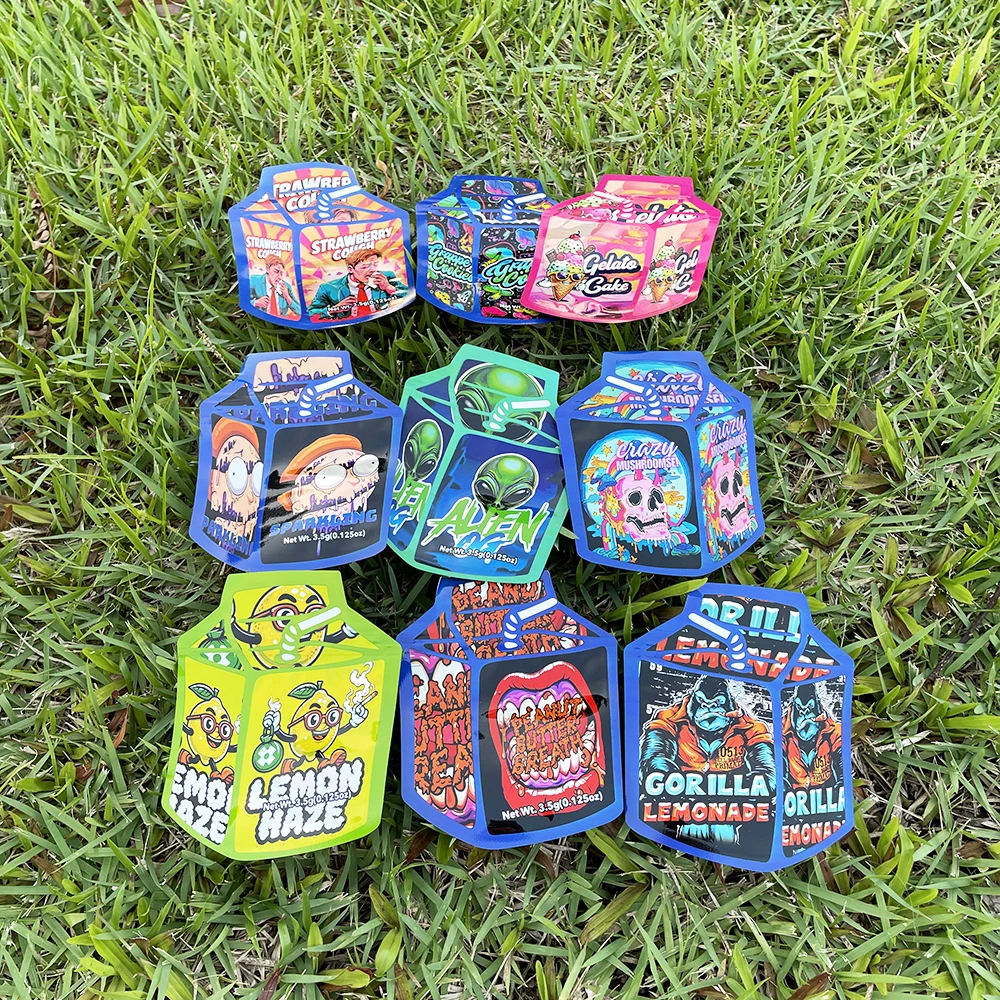 30 قطعة رائحة برهان مايلر الحقيبة ختم الغذاء أكياس بسحاب الأغلاق غير النظامية شكل الكرتون Zushi الحقائب التوابل مسحوق حقيبة التخزين