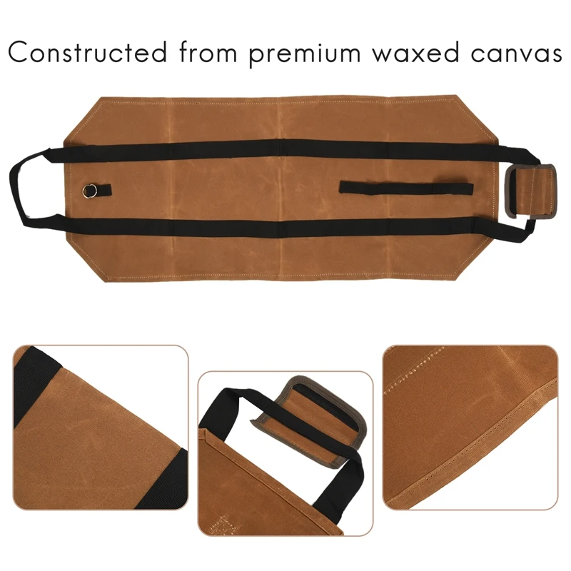 Hot Fireplace Carrier Waxed Firewood Canvas Log Carrier Tote Bag Outdoor Log Tote Large Wood Carrying Bag With Handles