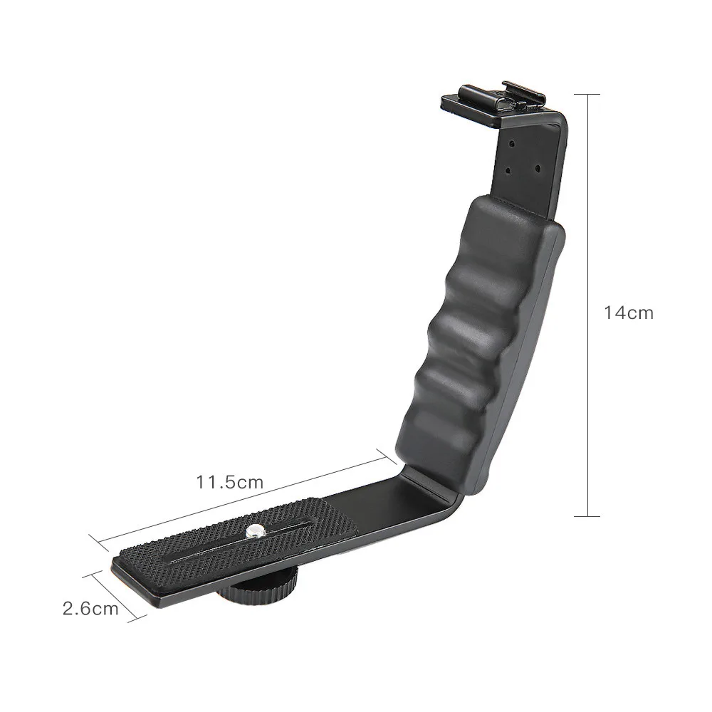 UURIG Handle Grip Mount L Type Bracket W/ Cold Shoe 1/4 Adapter Stand for Zhiyun Smooth Q2 4 DJI OSMO Mobile 3 Gimbal Stabilizer