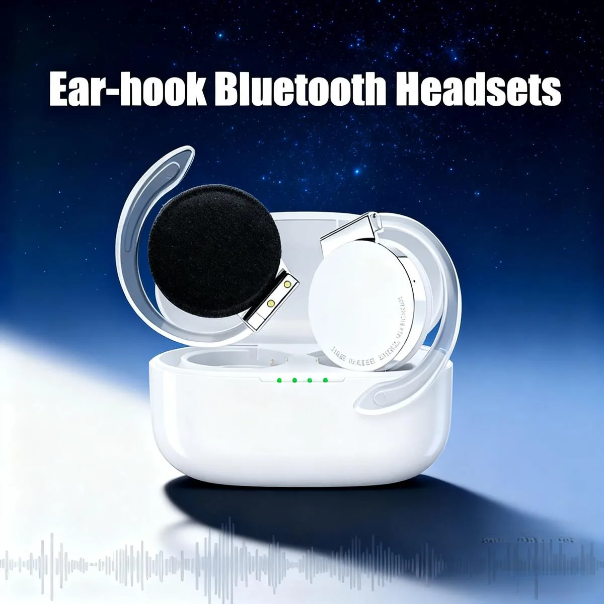 

Stereo Bluetooth Wireless Ear Hook Non In-ear Headphones With Mic ENC Noise Cancelling Night Running LED Headset For Music Sport