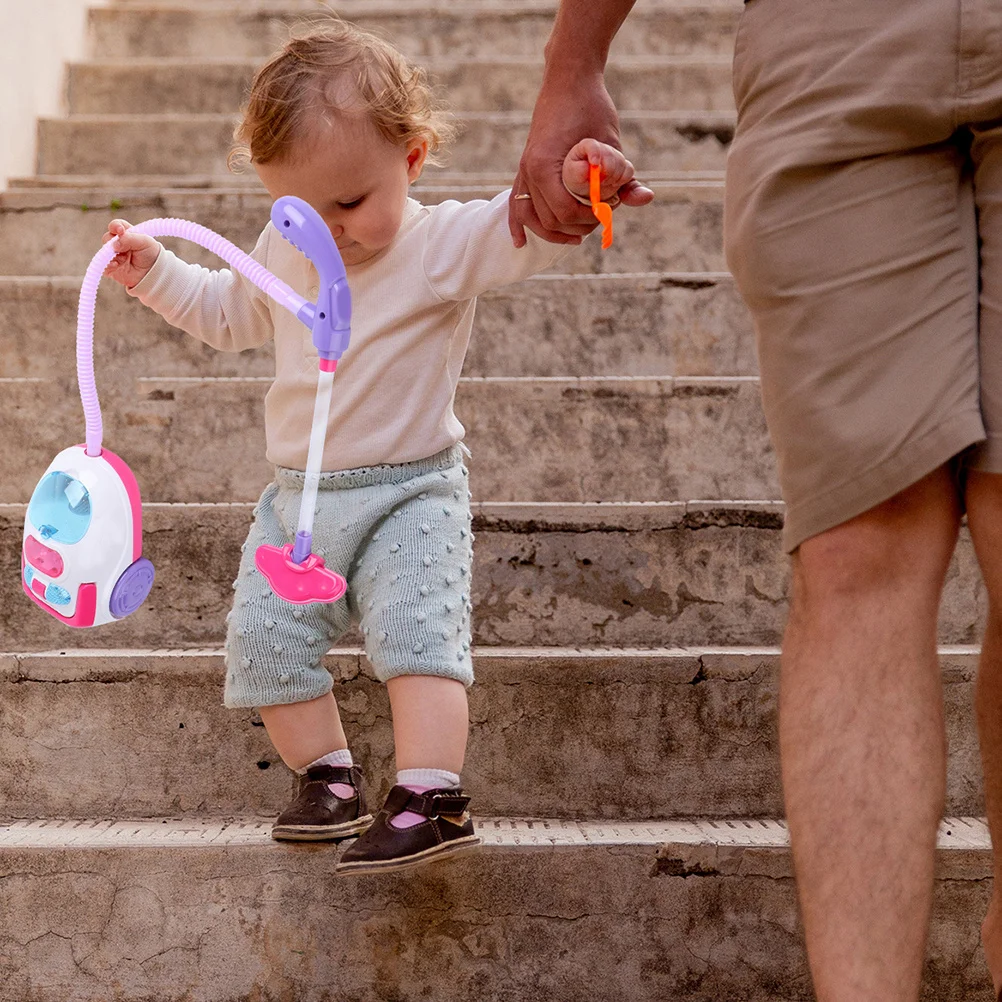 1Set Realistic Vacuum Cleaner Plaything with Light and Sound Effects ABS Round Edge Design for Kids Safe Disassembly Simple