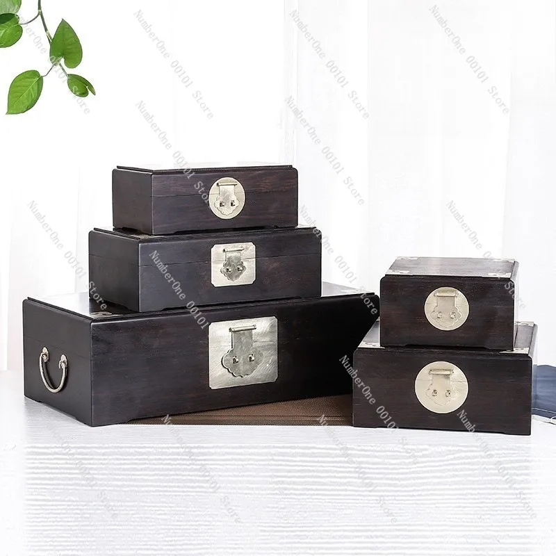 Elegant Zitan Wood Jewelry Box Chinese Style Classical Mortise Tenon Solid Wood Storage Case Minimalist Surface TrinketOrganizer