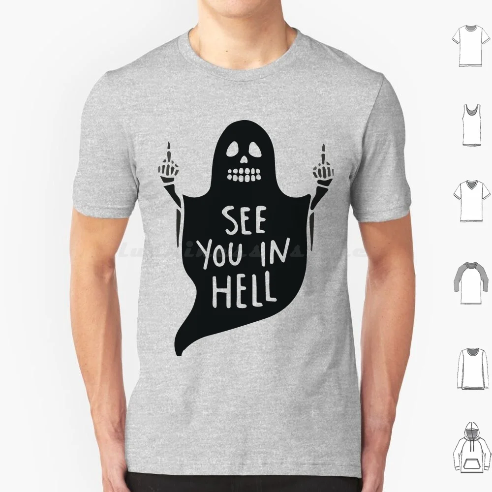 See You In Hell T Shirt Big Size 100% Cotton Blue Text Trademark Logo Speech Balloon Vexel Symbol Area Line Information