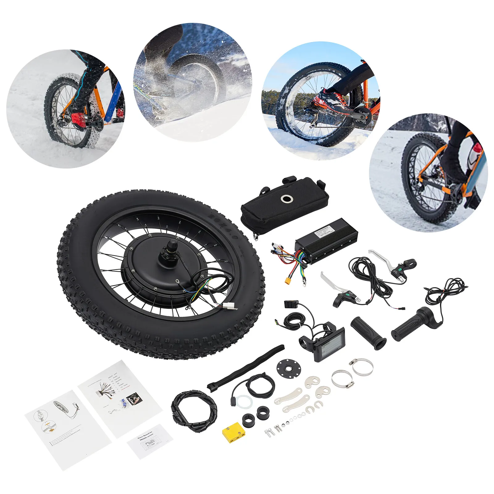 

20 Inch Rear Wheel 48V 1500W Electric Bicycle Ebike Conversion Kit Hub Motor LCD Display