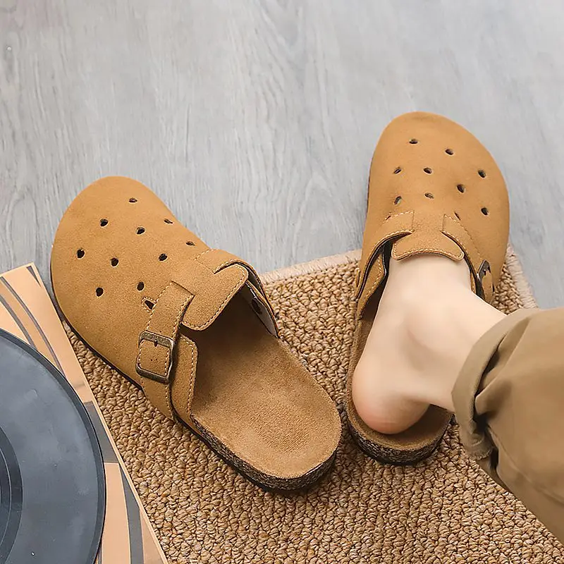 

Мягкие нескользящие тапочки с отверстиями для мужчин, пляжные элегантные дешевые жидкостные сандалии по низкой цене, мужская модная забавная обувь высокого качества, распродажа