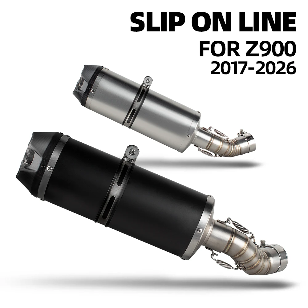 

street bike mid link tube escape kit For Kawasaki Z900 2017-2026 motorcycle exhaust slip on line muffler with DB Killer
