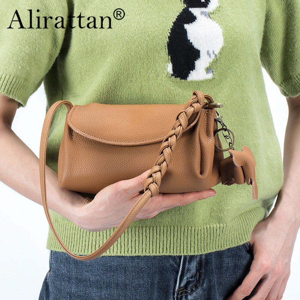 

Alirattan 2024 Fashion New Genuine Leather Women's Bag Simple Crossbody Bag Versatile Shoulder Bag