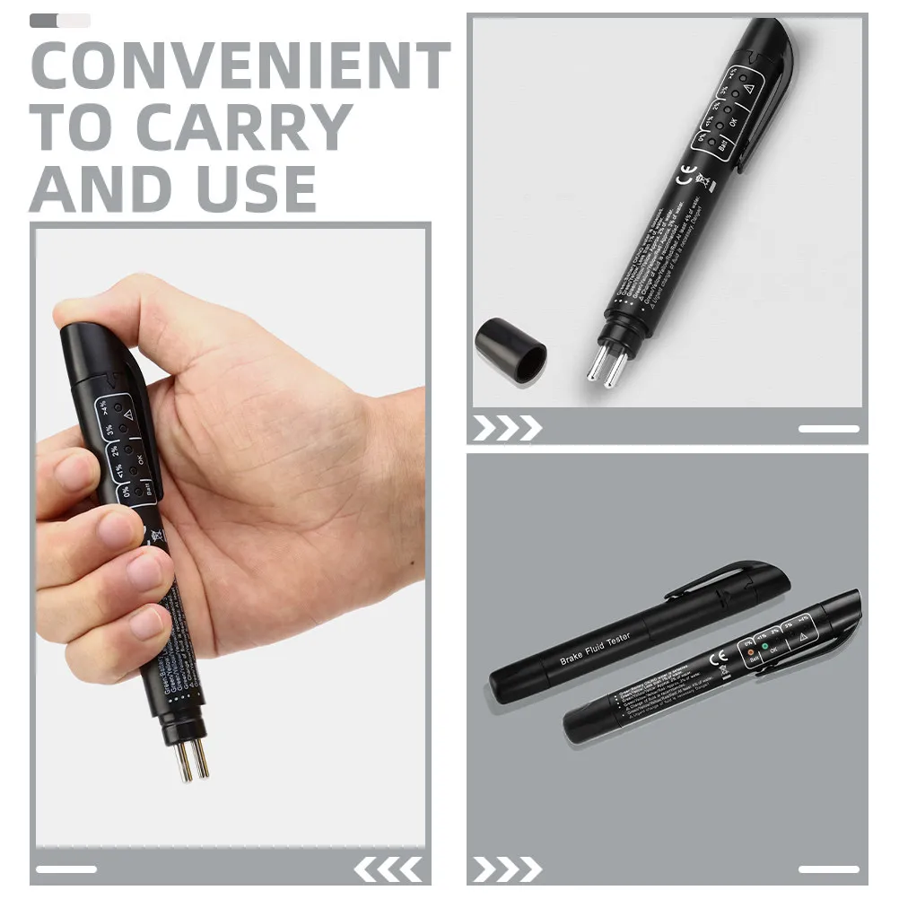 

Набор из 2 тестеров тормозной жидкости: портативный прецизионный датчик для проверки уровня тормозной жидкости в автомобиле, легко читаемый индикатор уровня жидкости