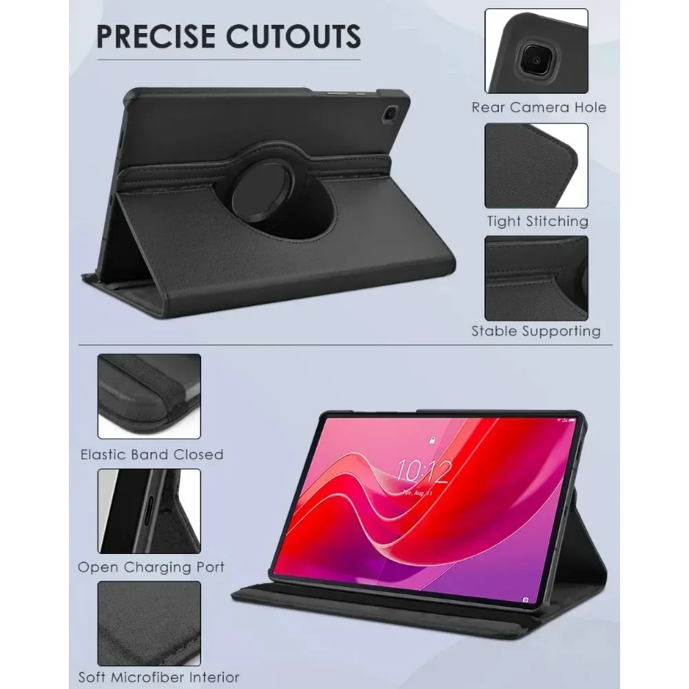 Étui en cuir PU pour Lenovo Xiaoxin Pad 2024, résistant à 360 degrés, rotatif, folio, Tab M11 TB330FU, TB331David, 11 pouces