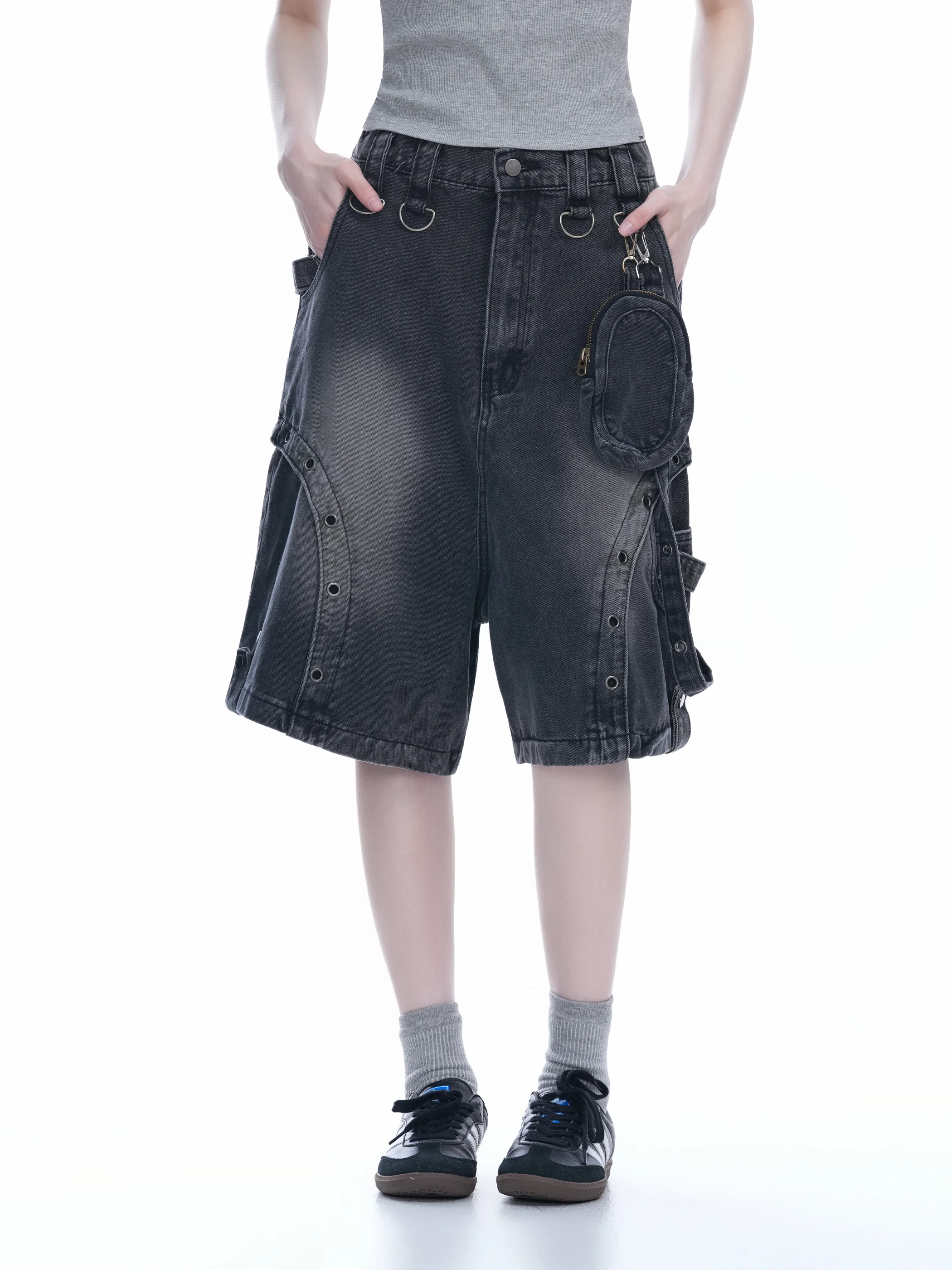 

Женские джинсовые джинсы Waed в американском стиле ретро, модные широкие джинсы Haome с пятью пуговицами и высокой талией, повседневные летние джинсы