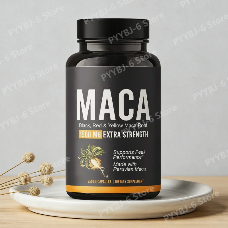 

Органические капсулы с порошком корня маки (черная, красная и желтая), желатинизированная перуанская мака, без ГМО, без глютена, веганская, 60 капсул