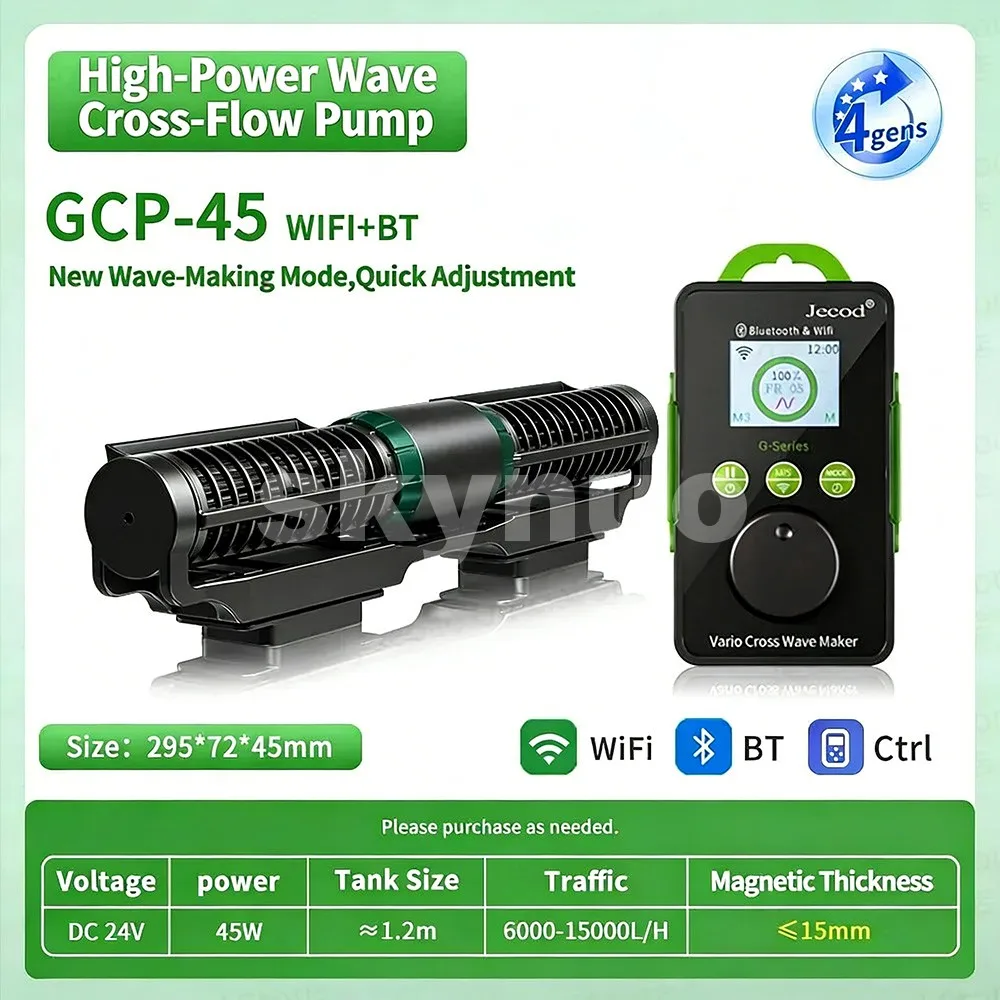 Jecod Jebao GCP Serie Vario Flow Wavemaker Pomp Aquarium Cross-flow Pomp BT/WIFI voor Koraalrif Visbak