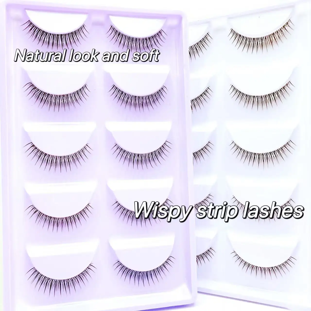 ขนตาปลอมแบบนิ่มและเป็นธรรมชาติ 5 คู่  ฐานใส ขนตาแบบเส้น