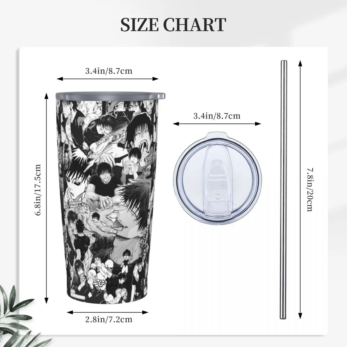 Tokyo Revengers Toji Fushiguro Stainless Steel Tumbler Vacuum Insulated Mugs Thermal Cold Cups Straw With Lid 20oz