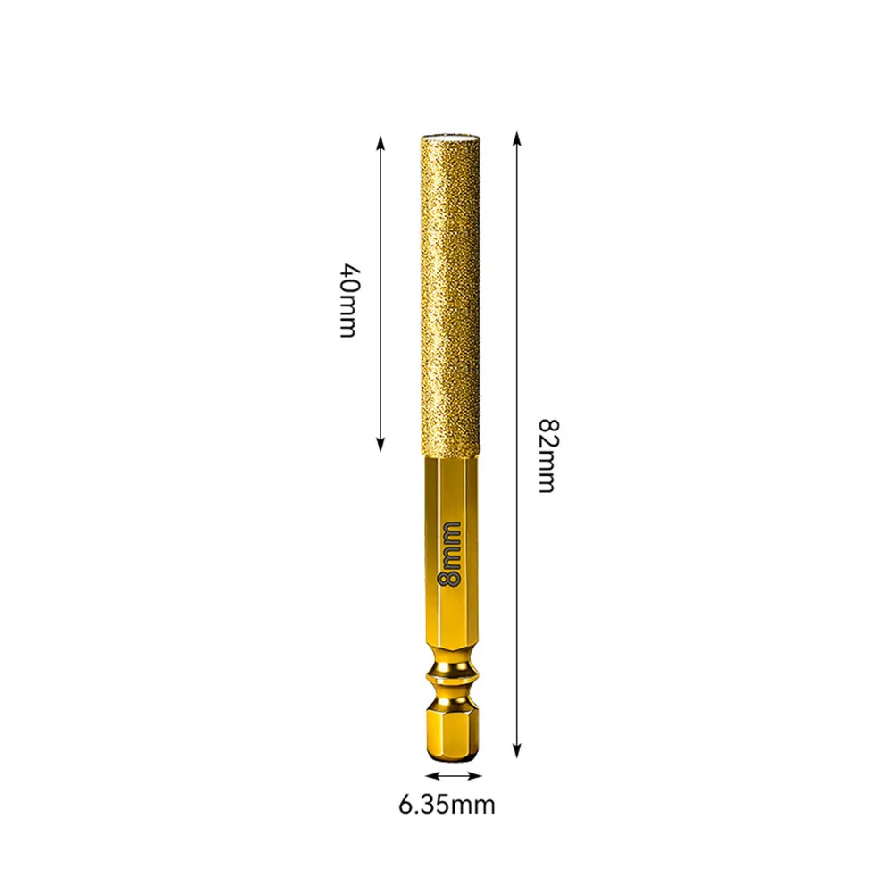Core Drill Bit Set of 4 for Tile Marble Granite Concrete 6mm to 12mm with Hex Shank Emery Tip for Dry Drilling Applications