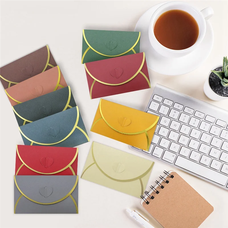 50 шт. конверты для подарочных карт с пряжкой Love конверты с золотой каймой для карточек для заметок, свадебный карбоновый черный цвет