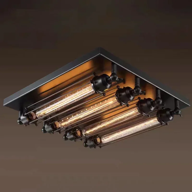 Industrial Vintage Flush Mount Ceiling Light Loft Style Luminaria Lustres De Sala Home Decor Lamparas De Techo