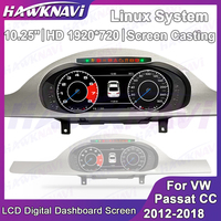 10.25 Inch Linux Digital Dashboard Cluster Screen For VW Passat CC 2012-2018 LCD Car Instrument Panel Speedometer