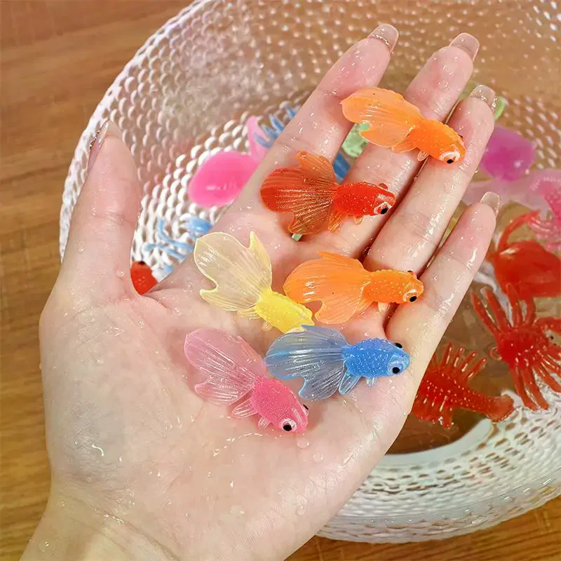 10/20/PCS Artificial Aquarium Goldfishes Fake Rubber Fish Ornament Realistic Moving Floating Fish Cat Toy Pet Supplies