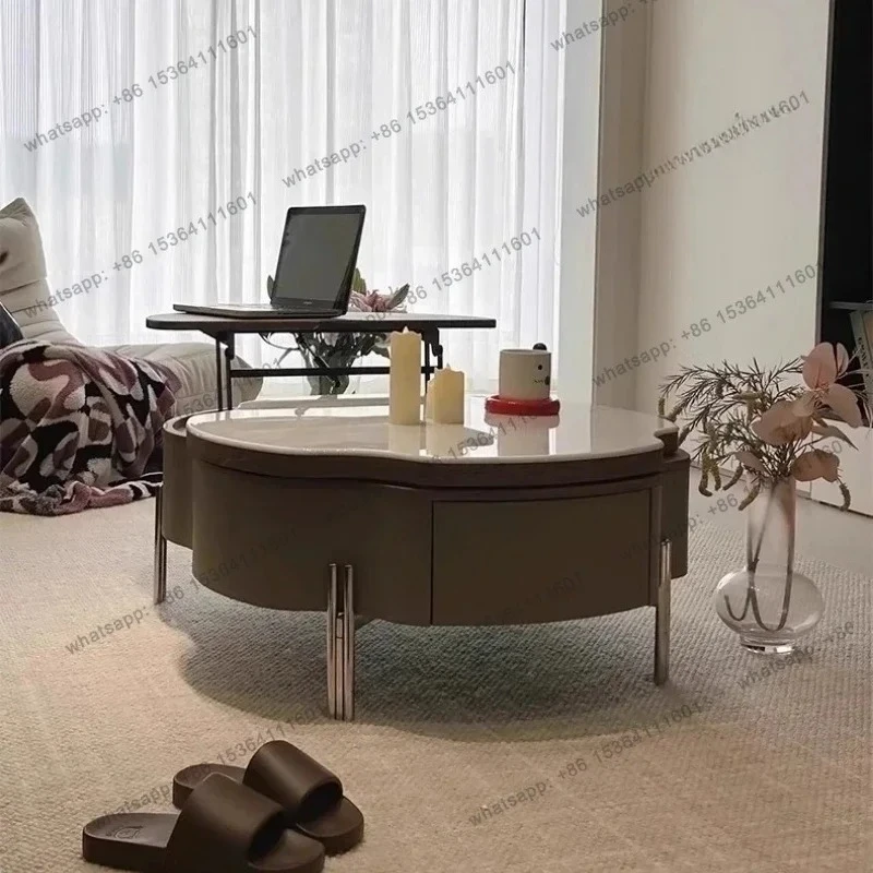 Space Saving Aesthetic Coffee Table Unique Modern Luxury Mini Coffee Table Computer Sweet Dinner Wood Couchtisch Home Furnitu