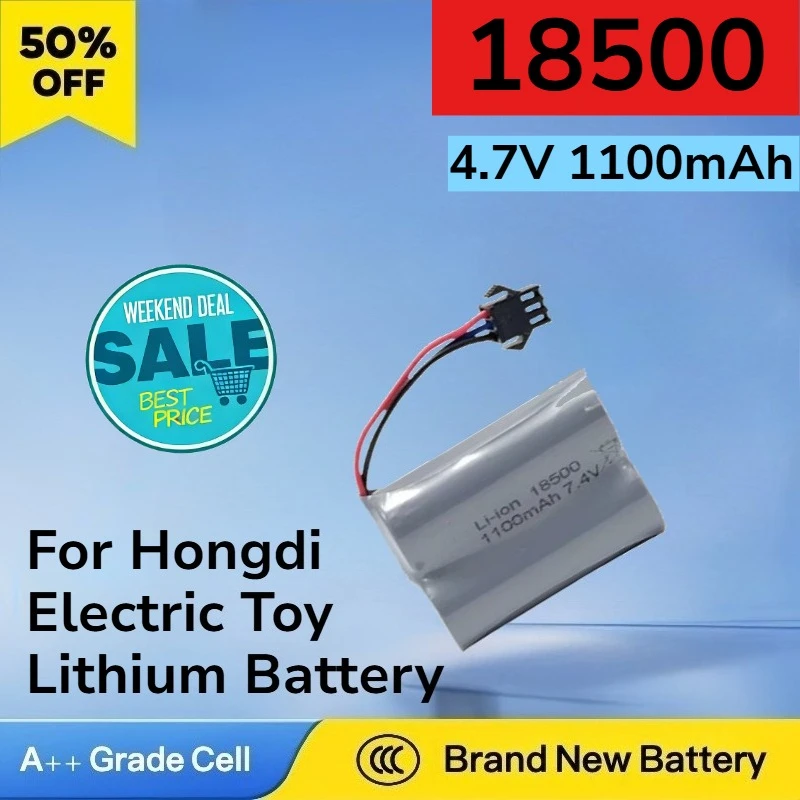 

Литиевая батарея 18500 7.4V 1100mAh большой емкости для электрических игрушек Hongdi с разъемом SM-3P/4P, высококачественная сменная батарея