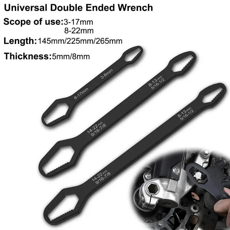 3-17mm8-22mm Universal Torx Wrench Adjustable Multifunction Wrench Board Double-head Multipurpose Torx Spanner Repair Hand Tools