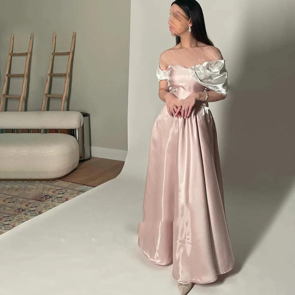 

Muloong Off-the-shoulder Neckline Sweep Train Women Elegant And Pretty Luxury Prom Dress