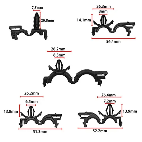 Car Wire Harness Routing Clip Wiring Harness Wire Loom Routing Clips Assortment 65PCS Retainer Car Clips Contains
