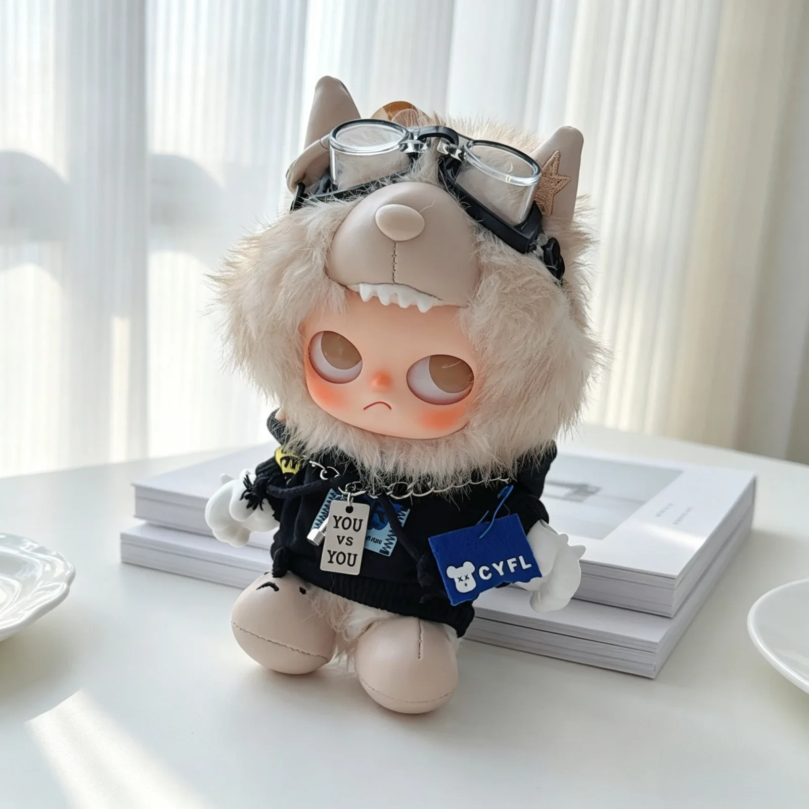 10cm Cute Mini Idol Doll Clothes Kawaii Cool Flying 3Pcs Set DIY Dress Up Plush Doll Accessories Gifts Anime Game Periphery
