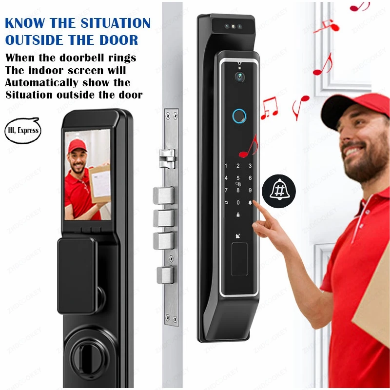 3D Face Recognition Smart Door Lock TTLock APP Digital Door Camera Fingerprint Password IC Card Code Keypad Electronic Door Lock