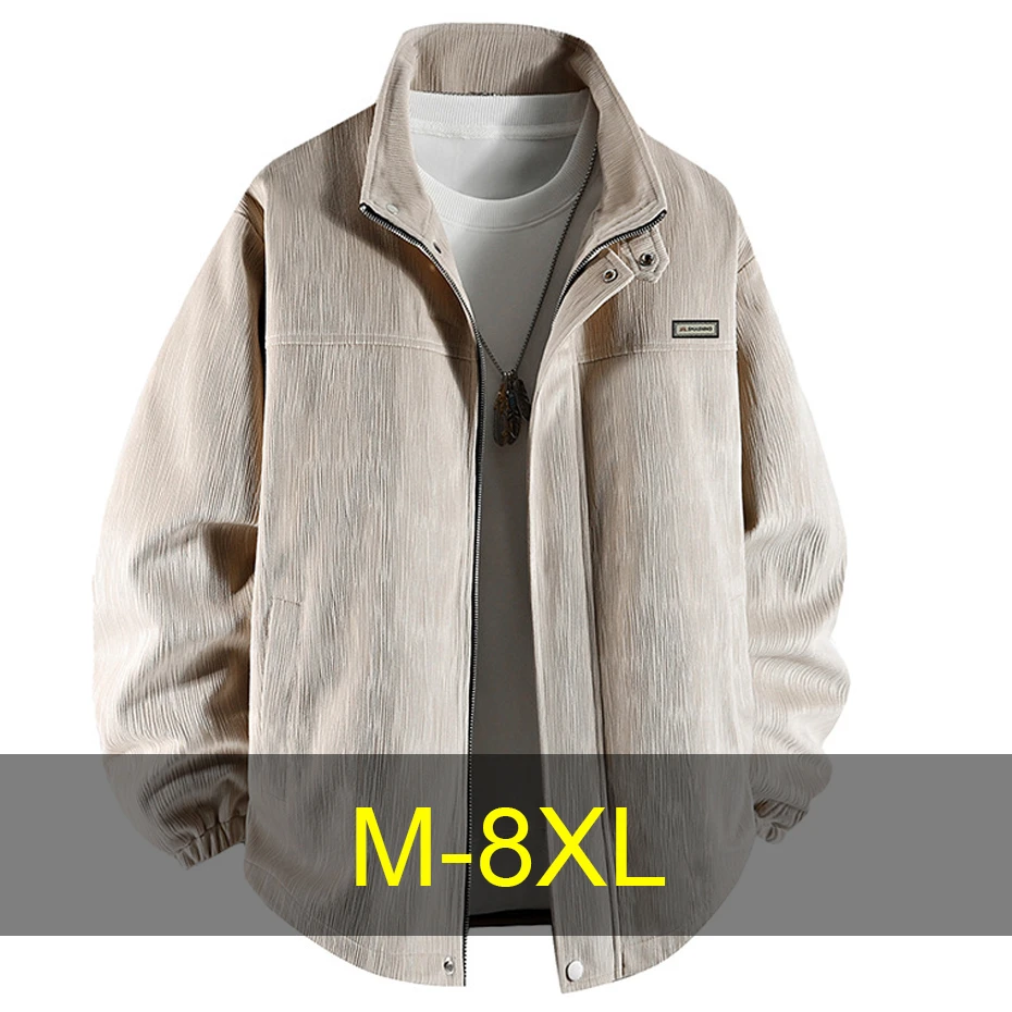 

Corduroy Jacket Men Plus Size 8XL Jackets Coats Spring Autumn Fashion Casual Solid Color Jacket Male Outerwear Big Size