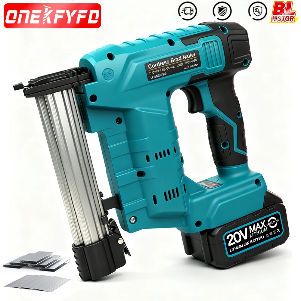 Бесщеточный профессиональный 2-в-1 аккумуляторный пистолет для ногтей/фильмов F32/425K пистолет для ногтей Деревообработка Строительство для 18 В литий-ионный улучшающий