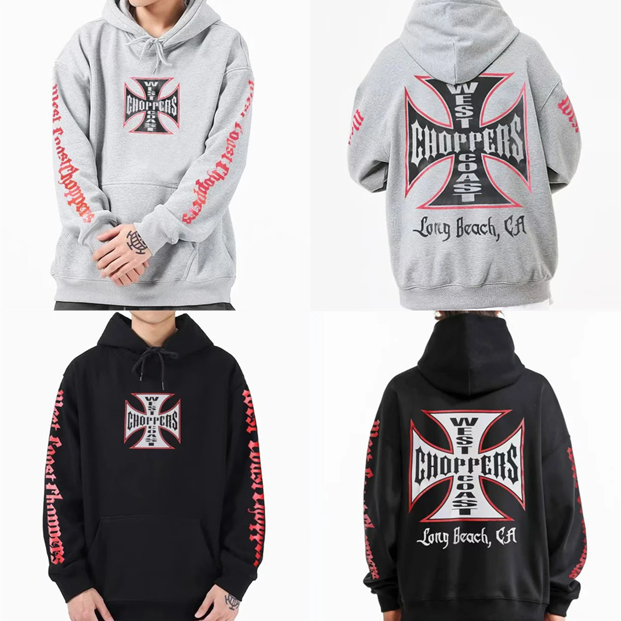

Saint West Coast Choppers Hoodie Men Women High Quality Cross print Pullover