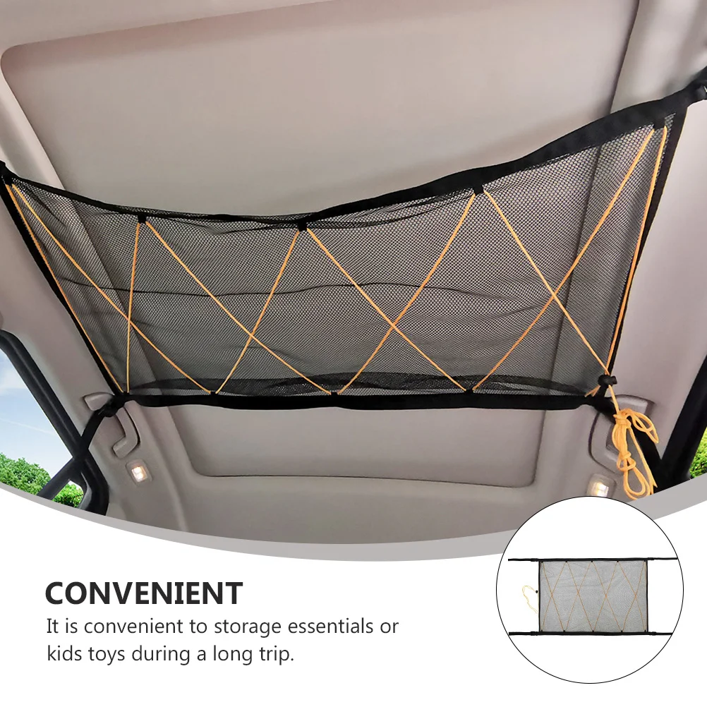 Car Roof Storage Bag Large Mesh Chain Pouch Drawstring Container Portable Hanging Rack ganizer Multi