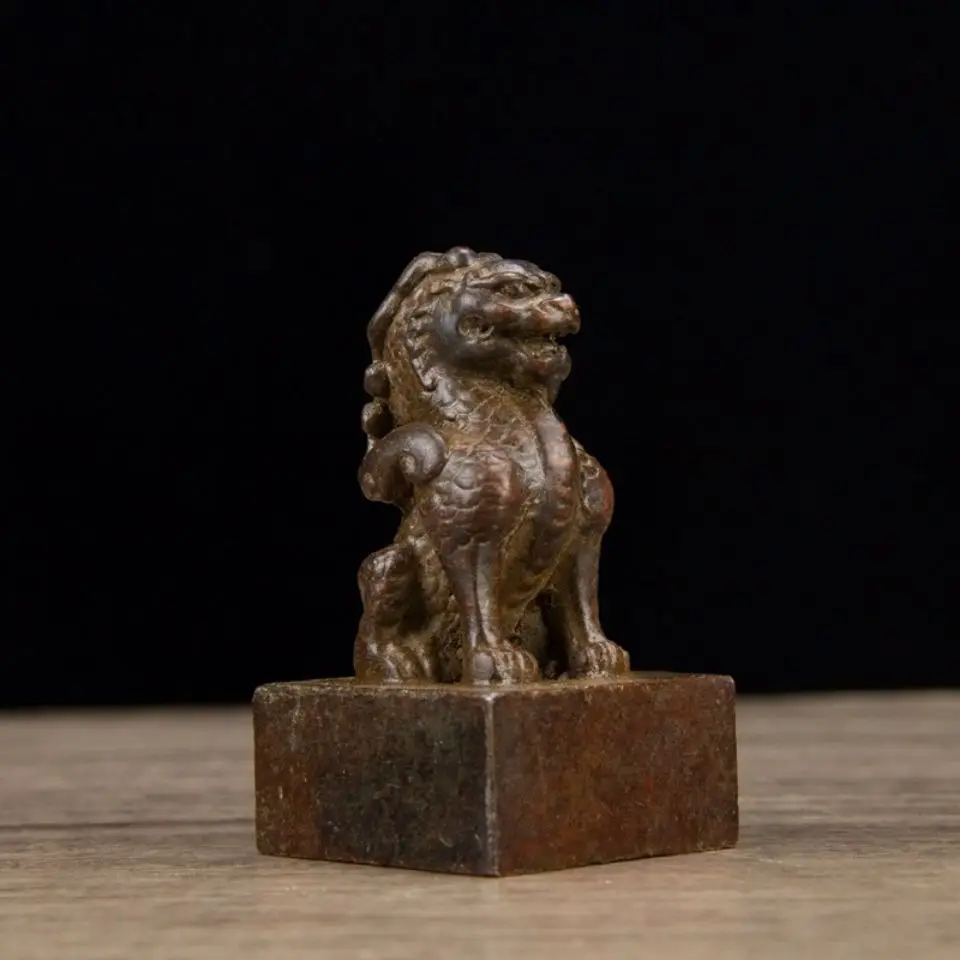 Auspicious beast Kirin seal  Statue Sculpture Figurines Home Garden Decoration Statues For House ﻿