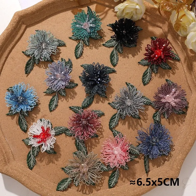 

Vintage Fabric Flower Button for DIY Jewelry Accessories 4pcs Wholesale Big Flora Wedding Bridal Ornament Bulk Supplier