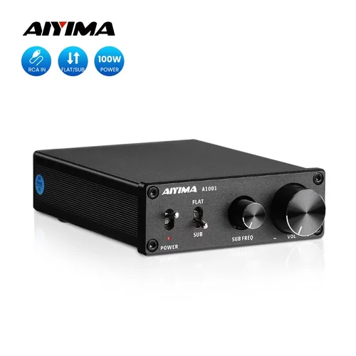 AIYIMA A1001 100W amplificador de subwoofer TPA3116 amplificador de potencia altavoz amplificador de sonido Digital Clase D Mono amplificador de Audio para el hogar