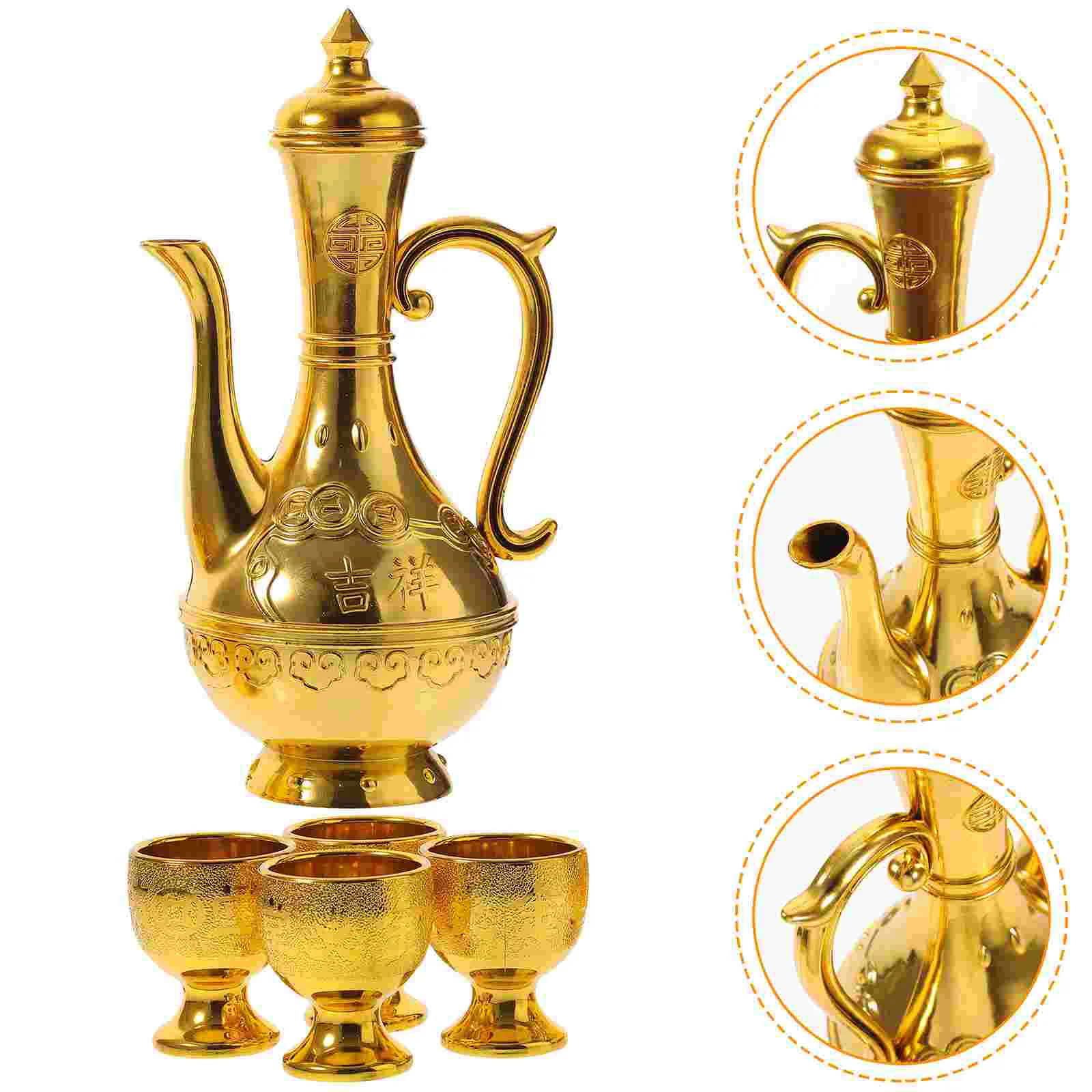 Offering Cup with Kettle Decorative Temple Accessories Sacred Rice Exquisite Auspicious Adornment Pot Plastic Classic