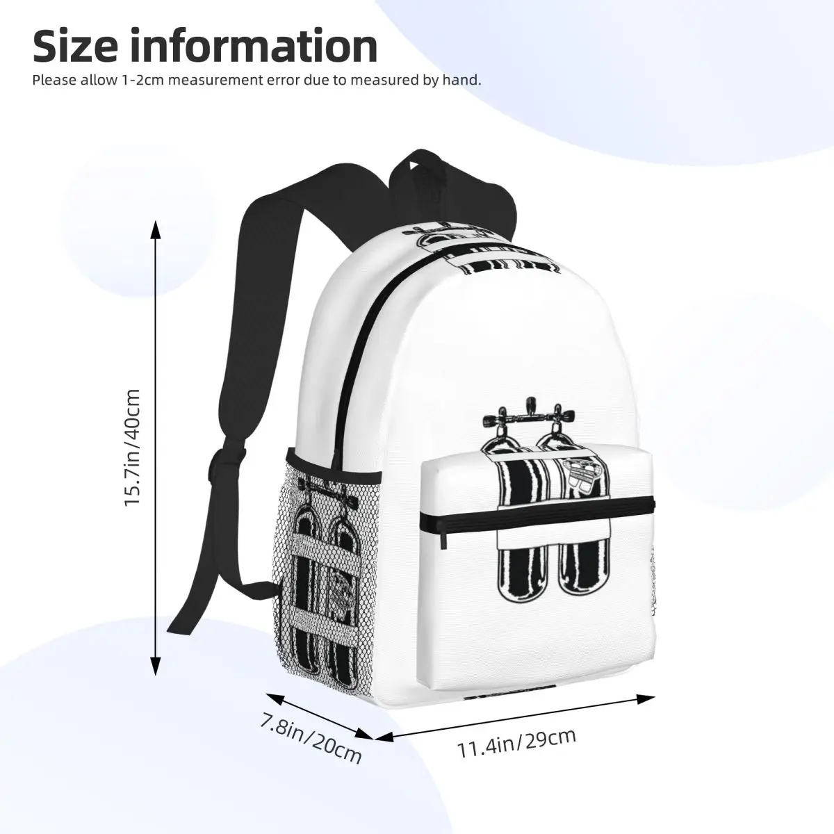 Scuba Diving Dive Diver Sea Snorkeling Sports Student Backpack School Bag Hiking Travel Daypack for Men Women Bookbag