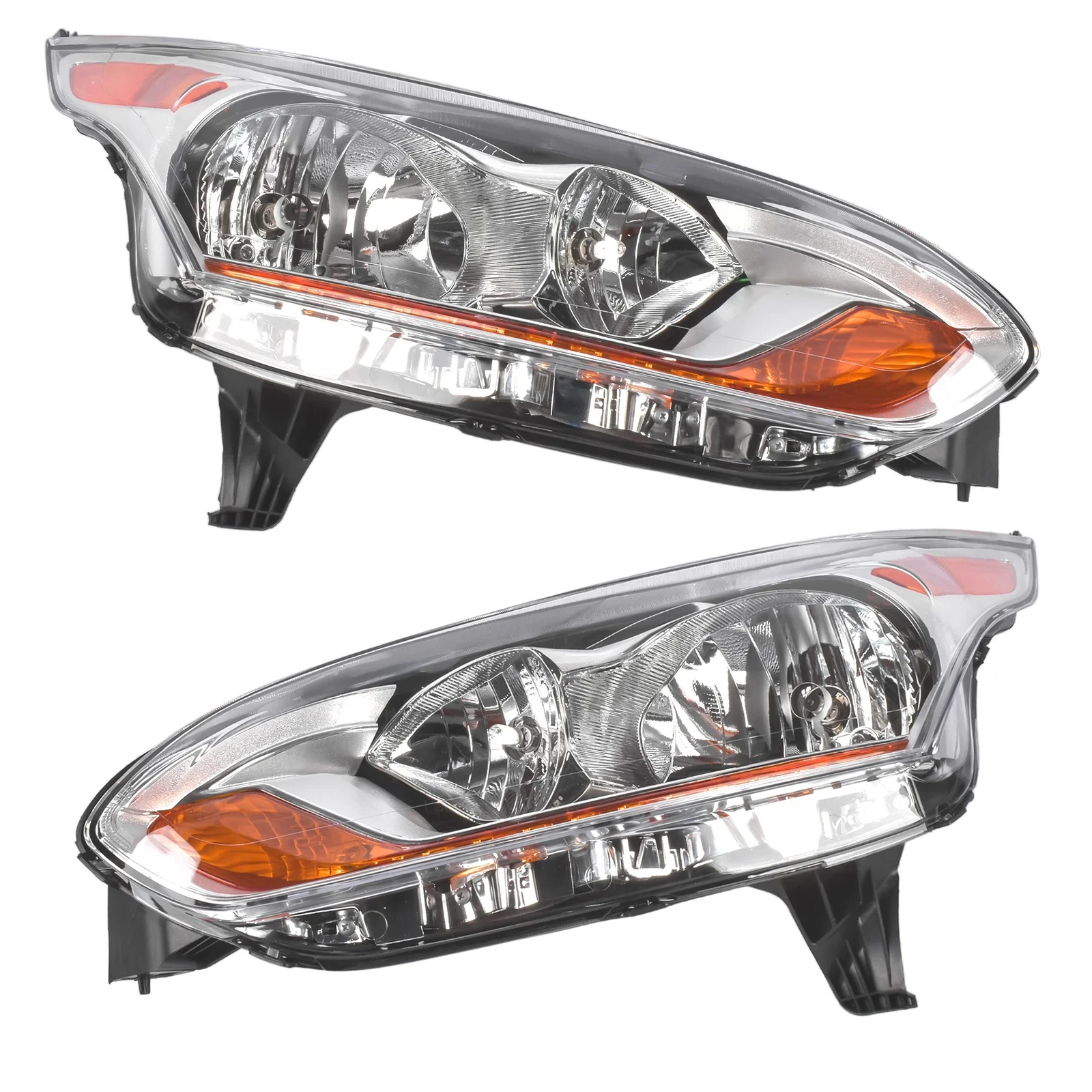 AP03 For 2014-2018 Ford Transit Connect 2Pcs Chrome Headlight Driver & Passenger Side